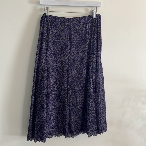 Coldwater Creek Midi Nylon Ruffle Skirt M Abstract Y2K Stretchy whimsigoth witch - Picture 6 of 7